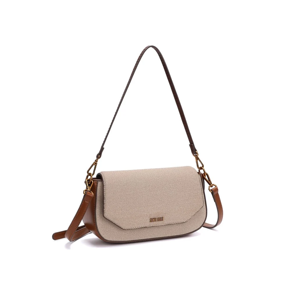 Bolsa Baguete Canvas Bege Alça Dupla - vista 1 de 2