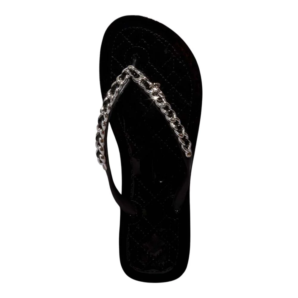 Chinelo Flip Flop Verniz Anzeli Corrente Preto - vista 5 de 5