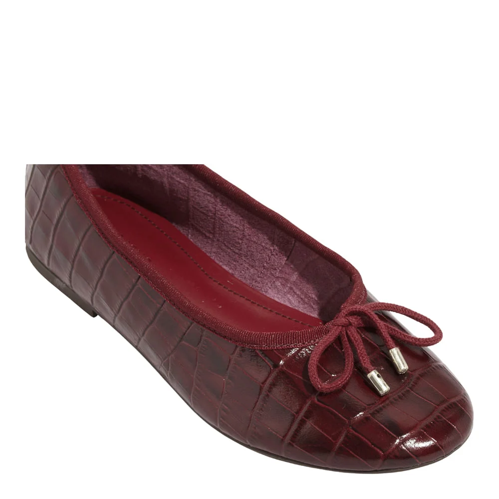 Sapatilha Croco Italiano Vermelho Malbec - vista 5 de 6