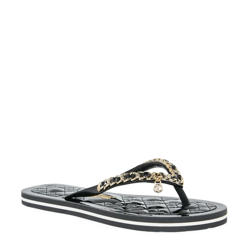 Chinelo Flip Flop Verniz Preto Corrente - vista 2 de 7