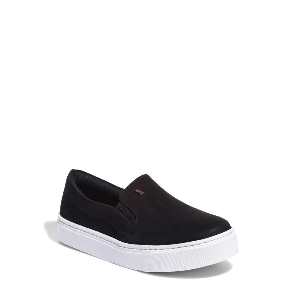 Tênis Slip On Suede Preto - vista 3 de 4