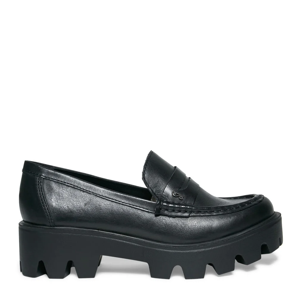 Sapato Mocassim Preto Couro Tratorado - vista 1 de 5