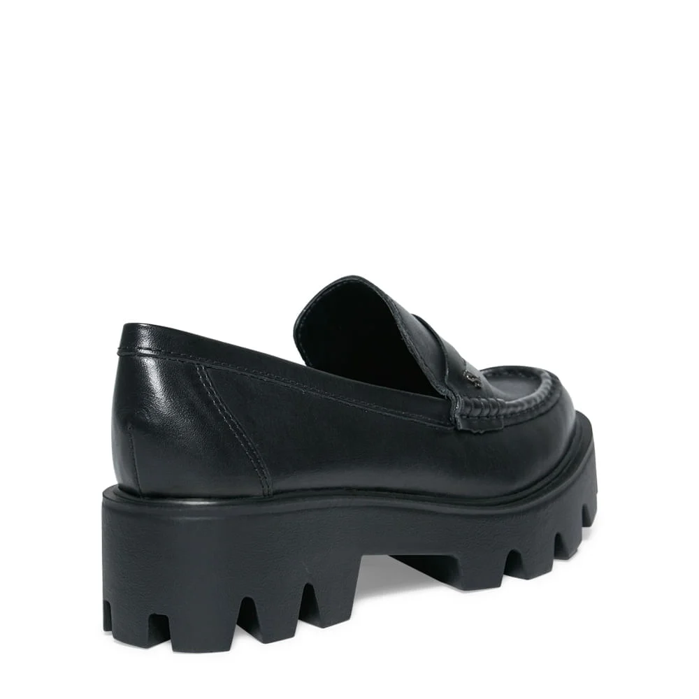 Sapato Mocassim Preto Couro Tratorado - vista 4 de 5