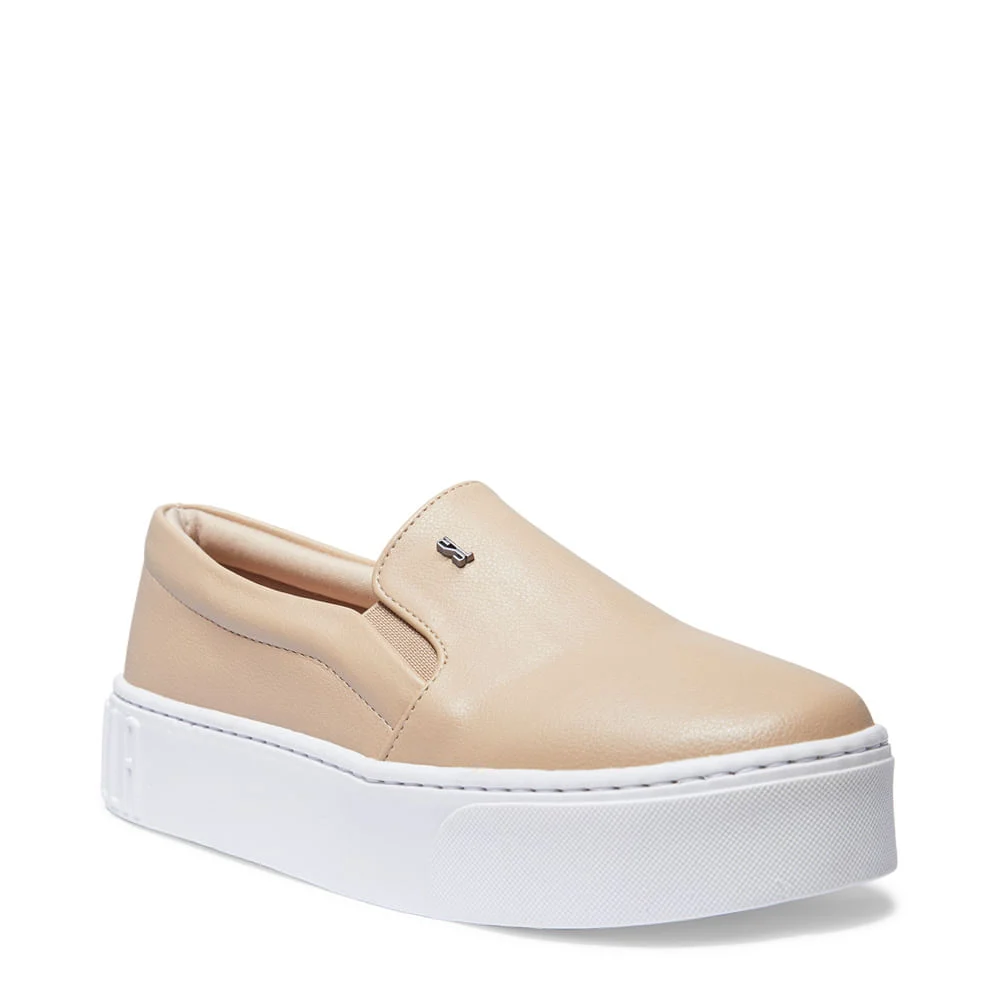 Tênis Slip On Plataforma Bege - vista 2 de 4