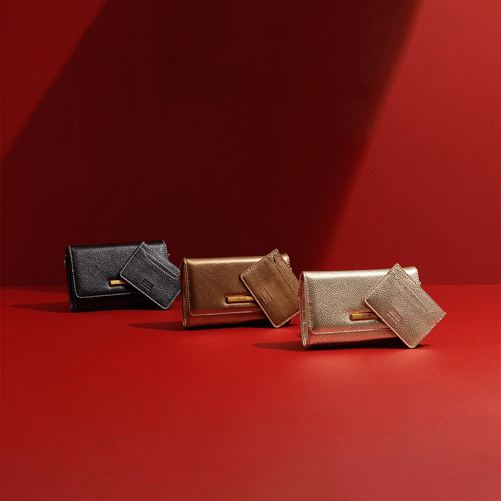 Kit Presente Bolsa Transversal e Porta Cartão Dourado Metalizado - vista 7 de 7