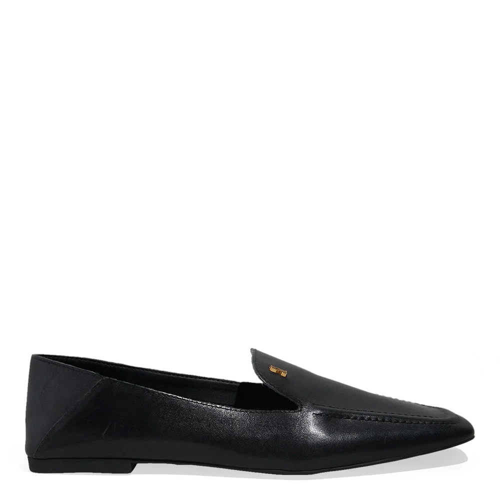 Mocassim Couro Bico Quadrado Preto - vista 1 de 5